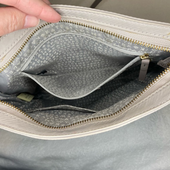 Kate Spade Nylon Crossbody Beige Taupe callouts listed - Picture 4 of 14